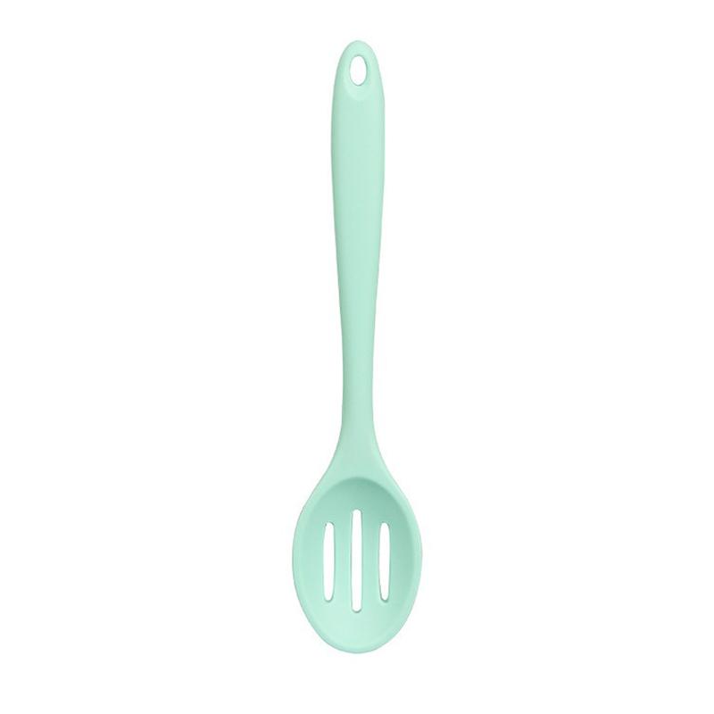 Solid Color Silicone Spoon Heat Resistant Non-stick Rice Spoons Kitchen Utensil Slotted Spoon Cooking Kitchen Tool Tableware