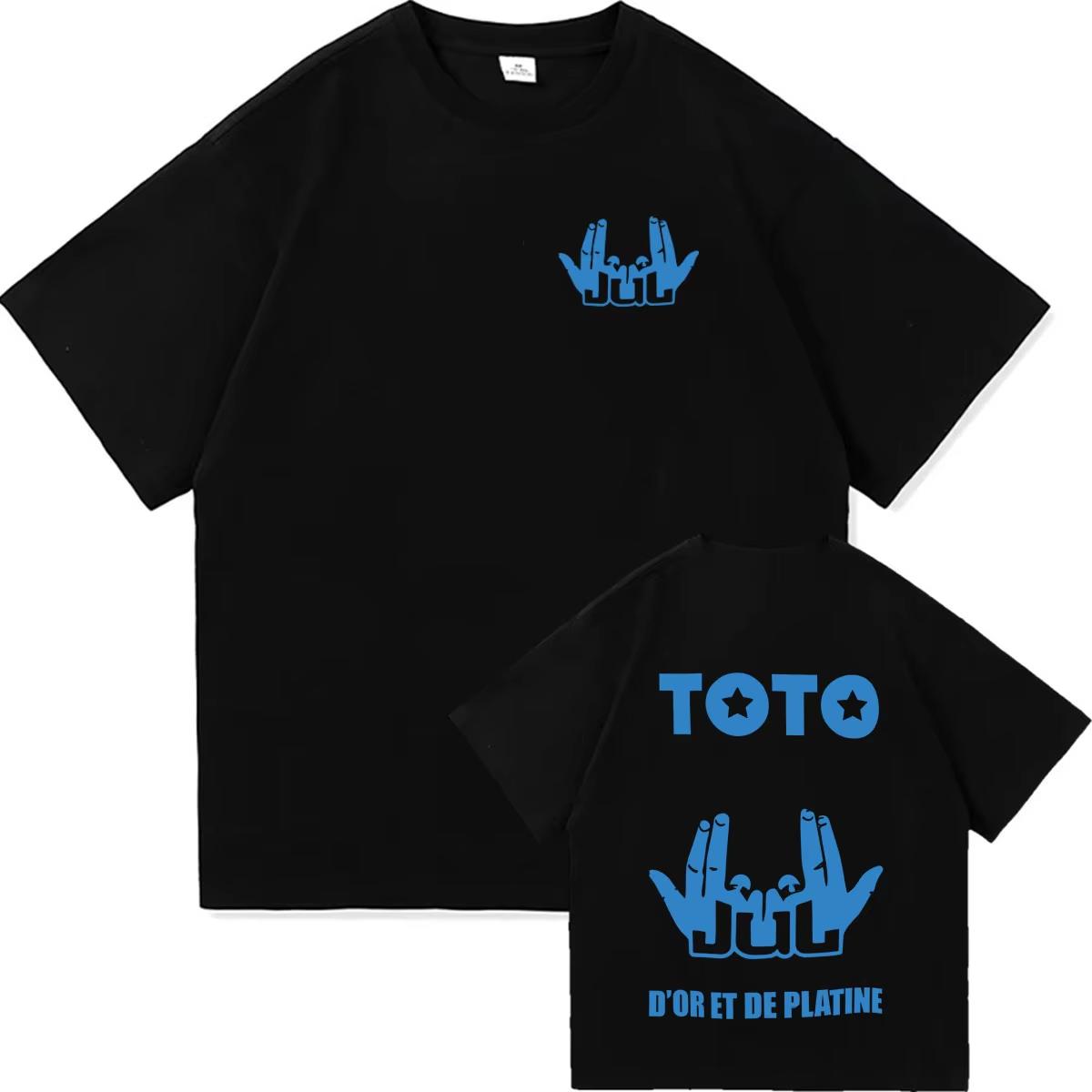 

French Rapper Jul Toto Album Merch Print 2026 T Shirt Men s Fashion T-shirt Hip Hop O-Neck Casual Cozy Short Sleeve T-shirts S разноцветный