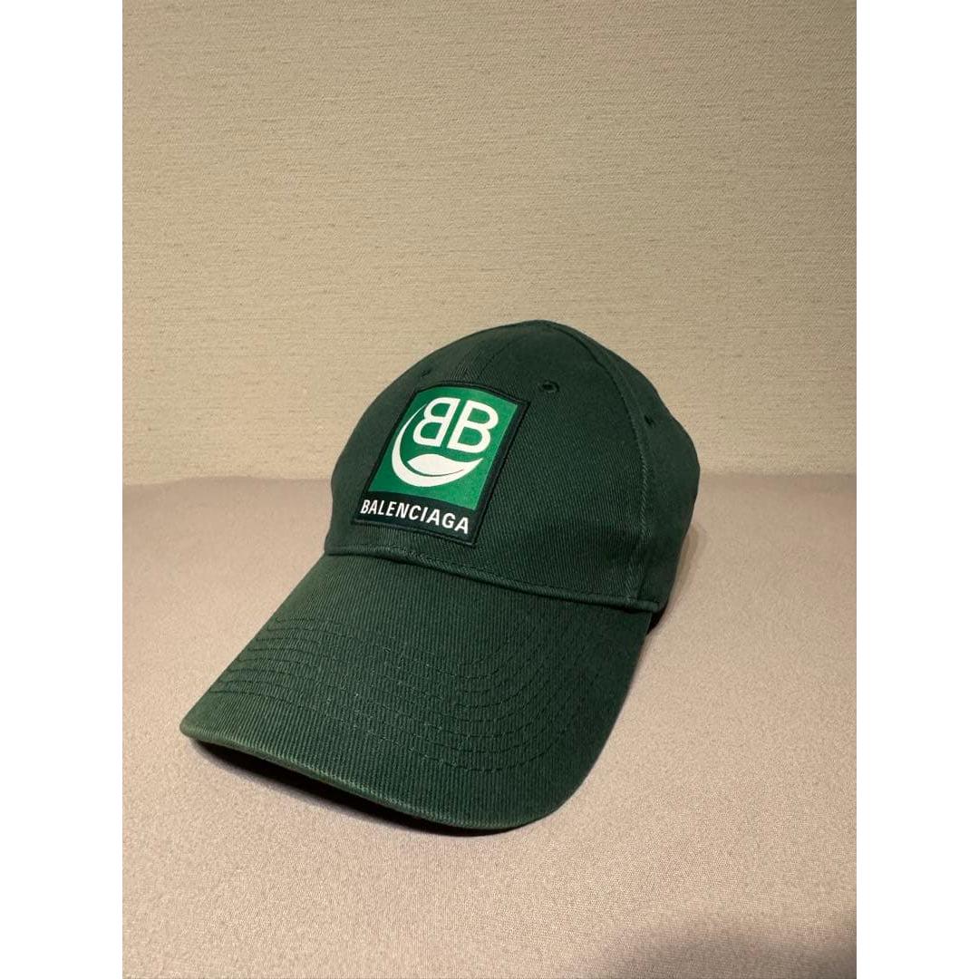 Used BALENCIAGA Cap Hat Logo Embroidery Green