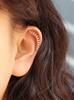 Minimalpiercing 14K Antique Crown Long Curve Cubic Piercing Earrings