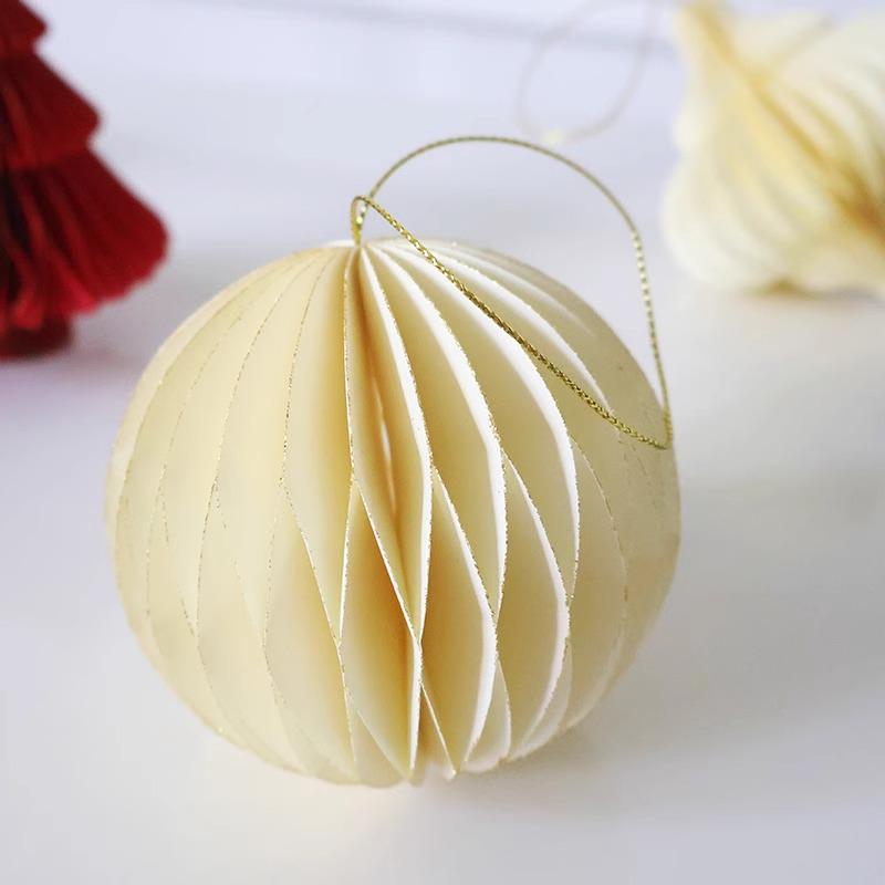 Christmas Honeycomb Ball & Bell Ornaments for Tree and Wall Decoration