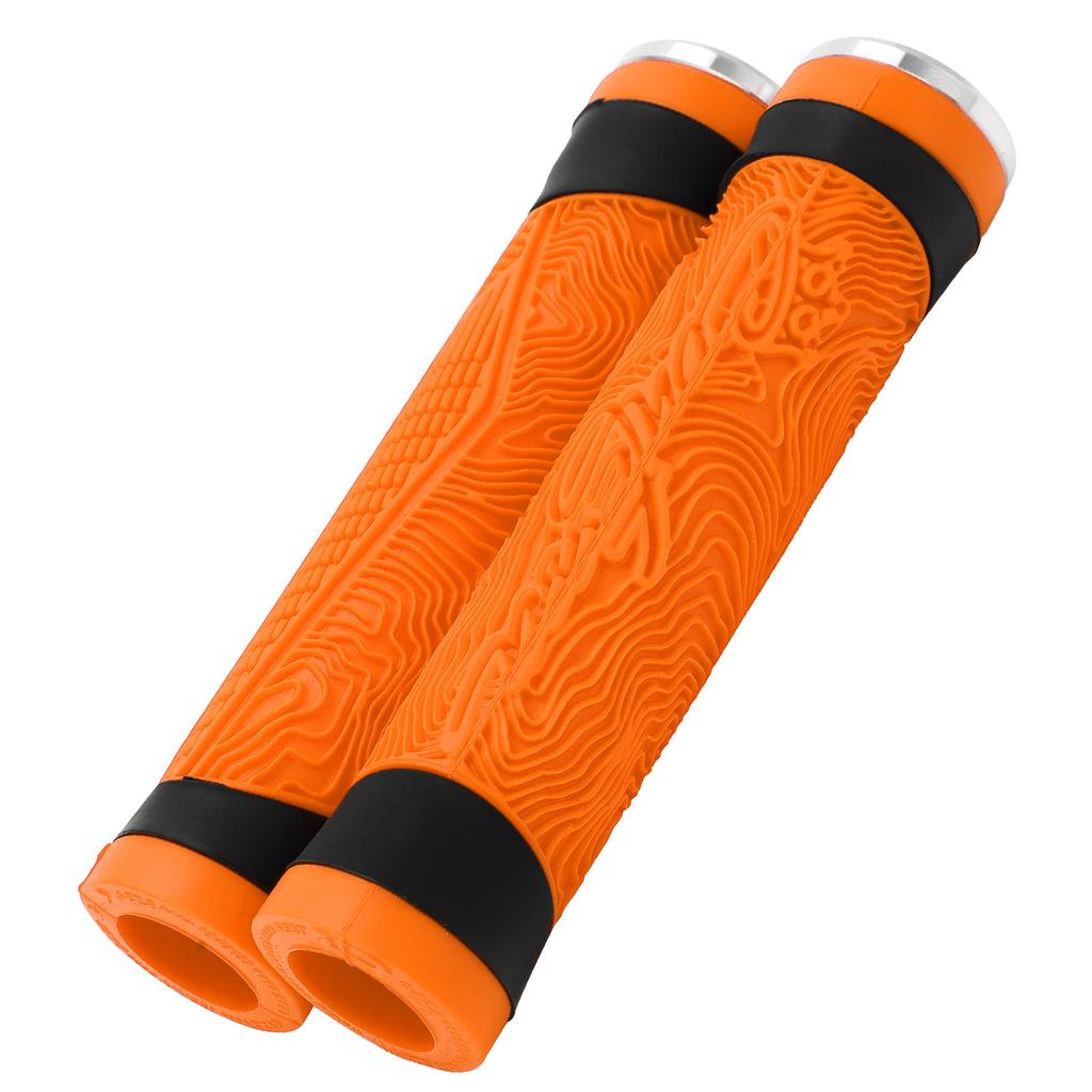MTB Bike Handle Silicone Grips Flat Handlebar Bicycle Bar End Plugs Handle Cover GripsOrange