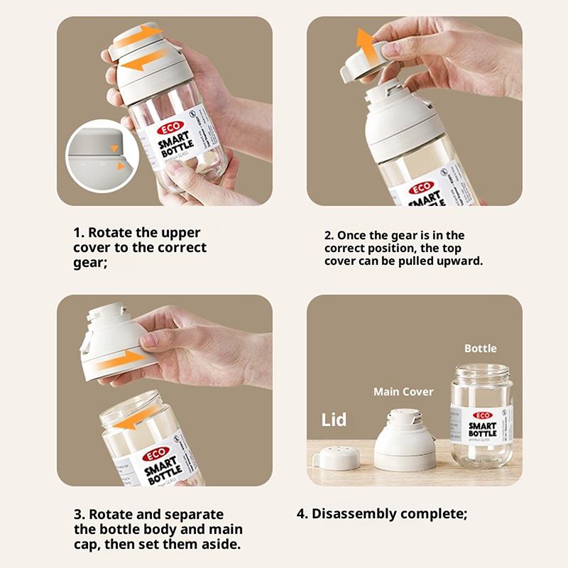 250Ml Quantitative Seasoning Shaker Multi - Function Salt/Sugar Dispenser Dust - Proof Kitchen Spice Jar Multi - Opening