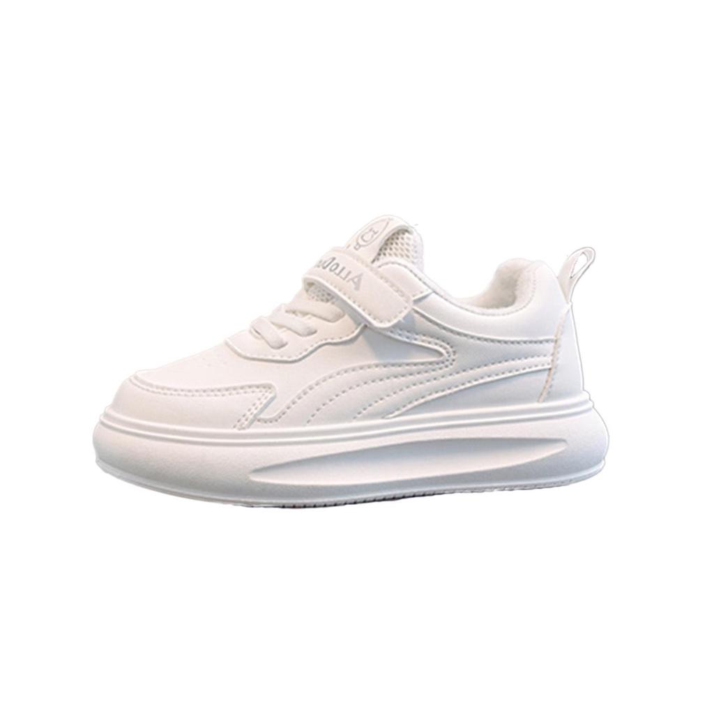 Kids' High-Top White Sneakers: Boys' Sports Shoes and Girls' Skate Shoes with Velvet Lining