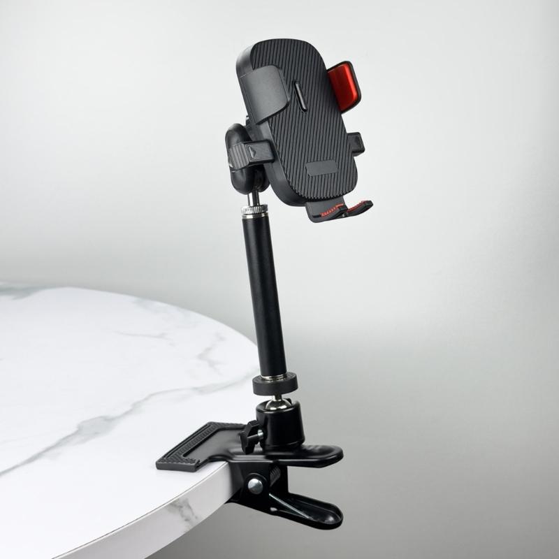 Multiple Phone Holder With Clamp Base 3 Adjustable For Camera Light Smartphone Desktop Stability