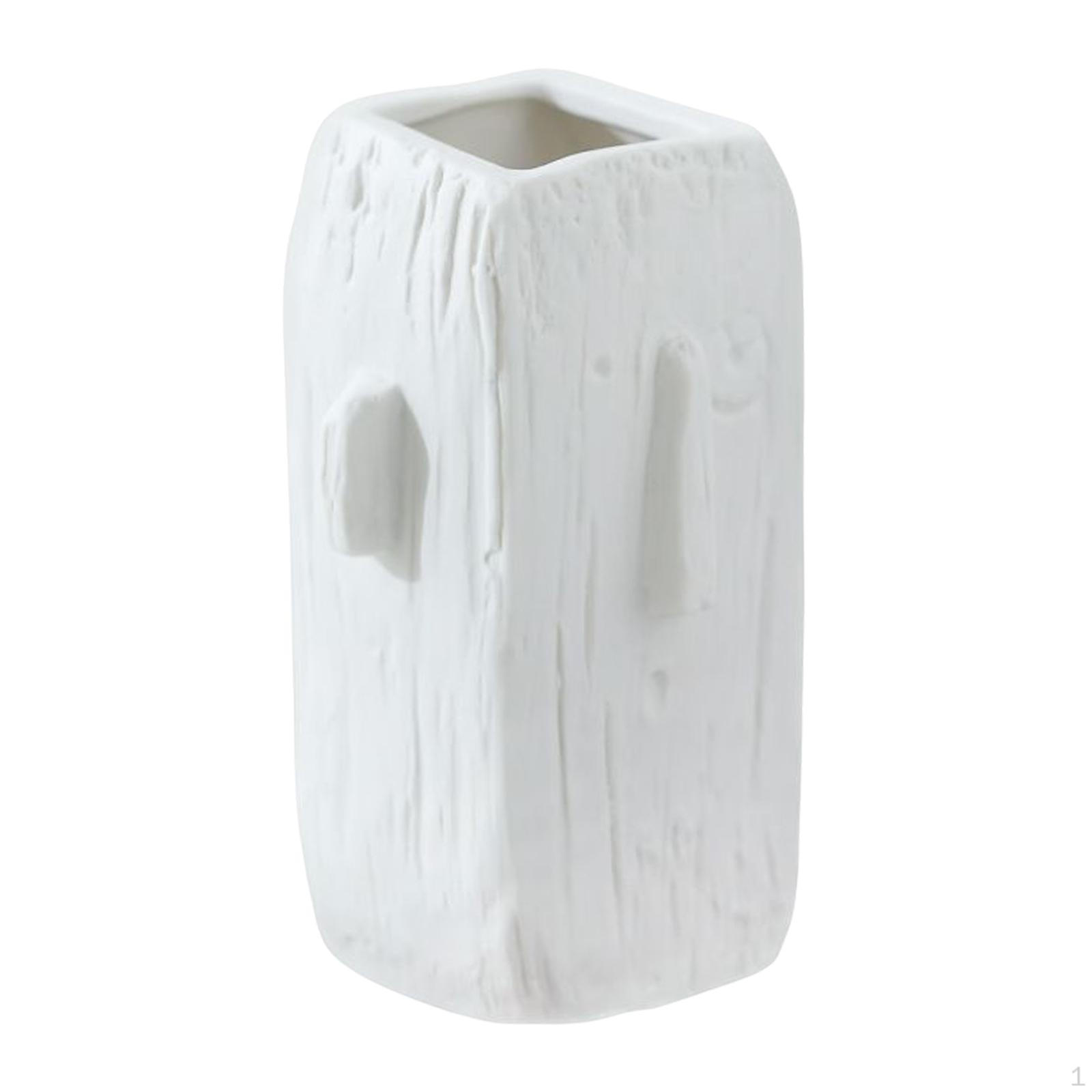Abstract Face Ceramic Vase Flower Pot Organizer Jars Head Planter for Porch Hallway 9.8cmx16.6cm