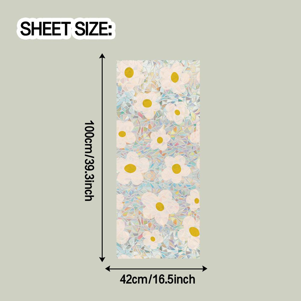 Laser Fresh Daisy Living Room Home Glass Door and Window Decorative Stickers