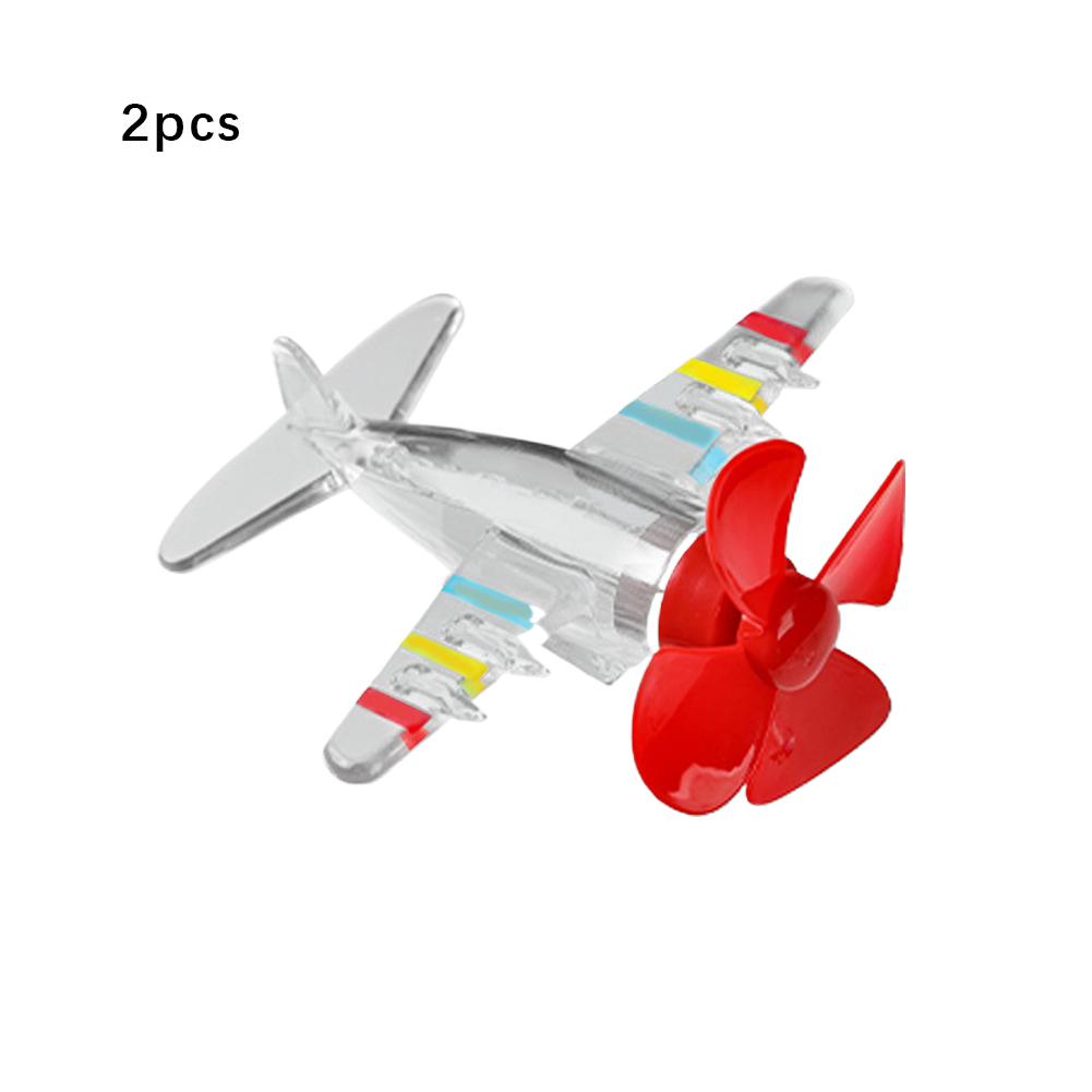 1/2PCS Wind Powered Airplane Car Ornament Colorful LED Lights for Motorcycle Bike Auto Handlebar Spinning Dashboard Accessories