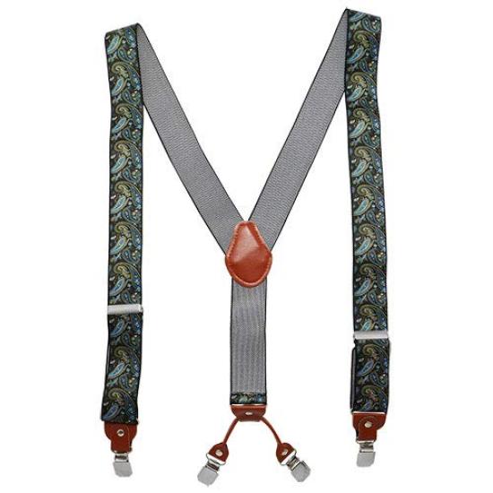 Suspender Clip Paisley Black sc00016 [Bowties.jp] Y-Shape