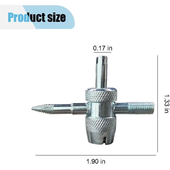2PCS 4-Way Tire Valve Core Removal Tool 4-in-1 Universal Valve Wrench | Multifunctional Tire Valve Tools, Valve Core Tool Auto Tire Stem Core Remover
