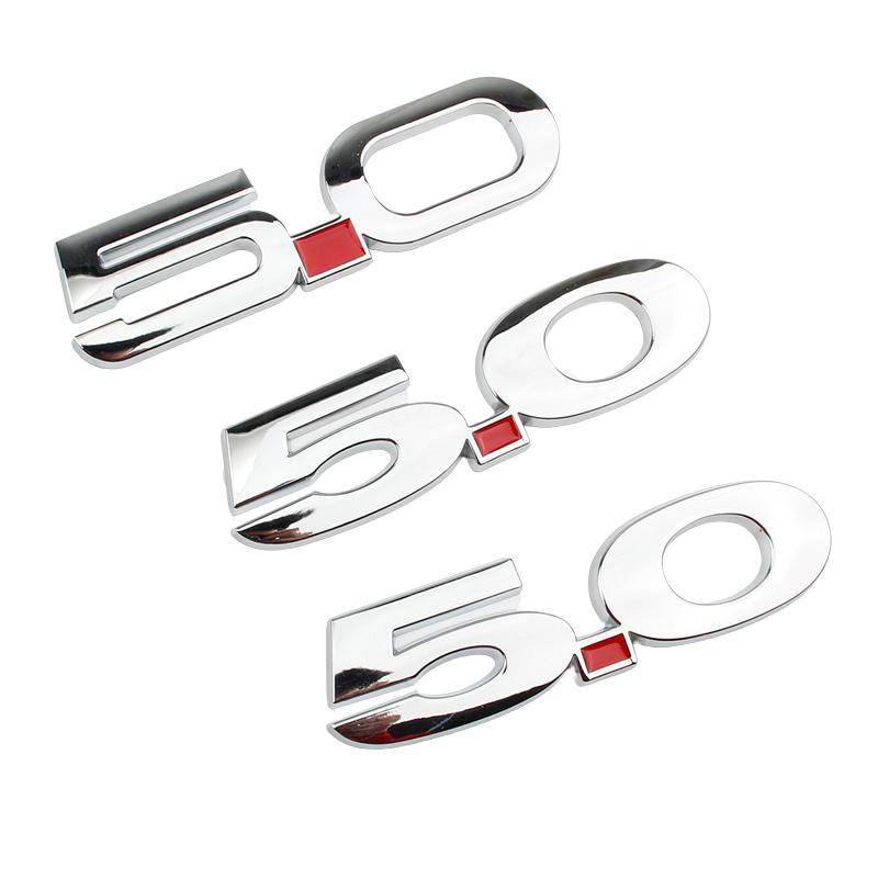 VVBK3 Car 3D Metal 5.0 Logo Decals Sticker For Ford Mustang GT GT50 2021 2020 2019 2018 Rear Trunk Body Badge Emblem Styling Stickers