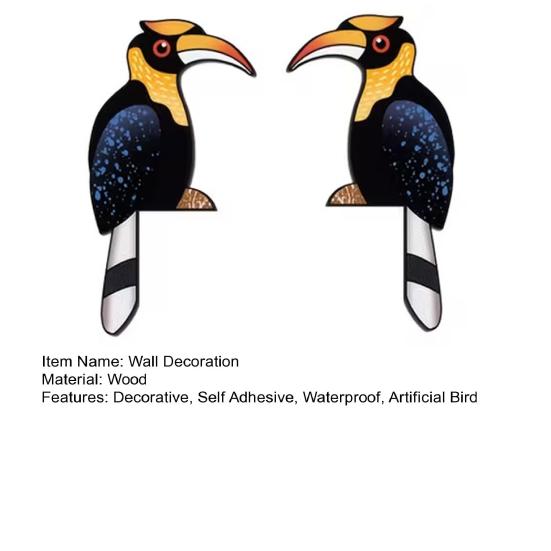 2 Stück Nashornvogel Tür Eckendekoration Dekorative Türrahmenaufsätze Abziehen und Aufkleben Kein Bohren Wasserdichte Wanddekoration für Innen Außen
