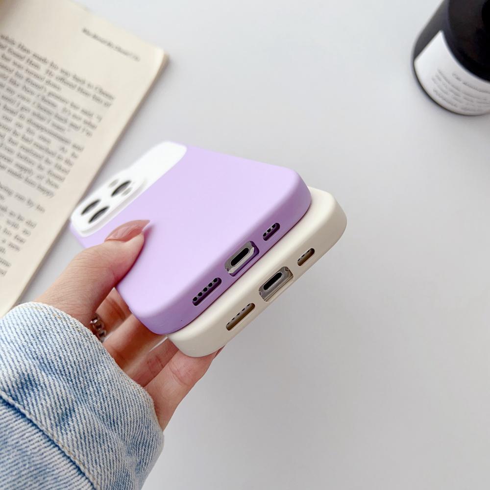 Camera Larger Window Display Phone Case For Iphone 14 12 13 Pro Max 11 14 Plus Silky Silicone Hit Color Microfiber Lining Cover