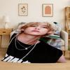 Kpop B-BTS Kim Tae Hyung V Flannel Blanket Soft Warm Throw Blanket for Bedroom Living Room Bed Travel Camping Picnic Gift Kid