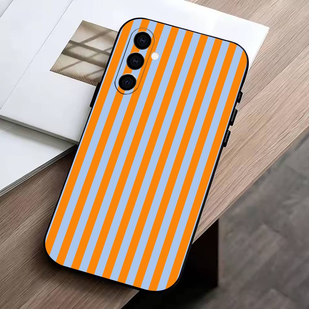 M-Multicolor Stripes Phone Case For Samsung Galaxy A73,A72,A71,A70,A53,A52,A51,Others Soft Black Cover