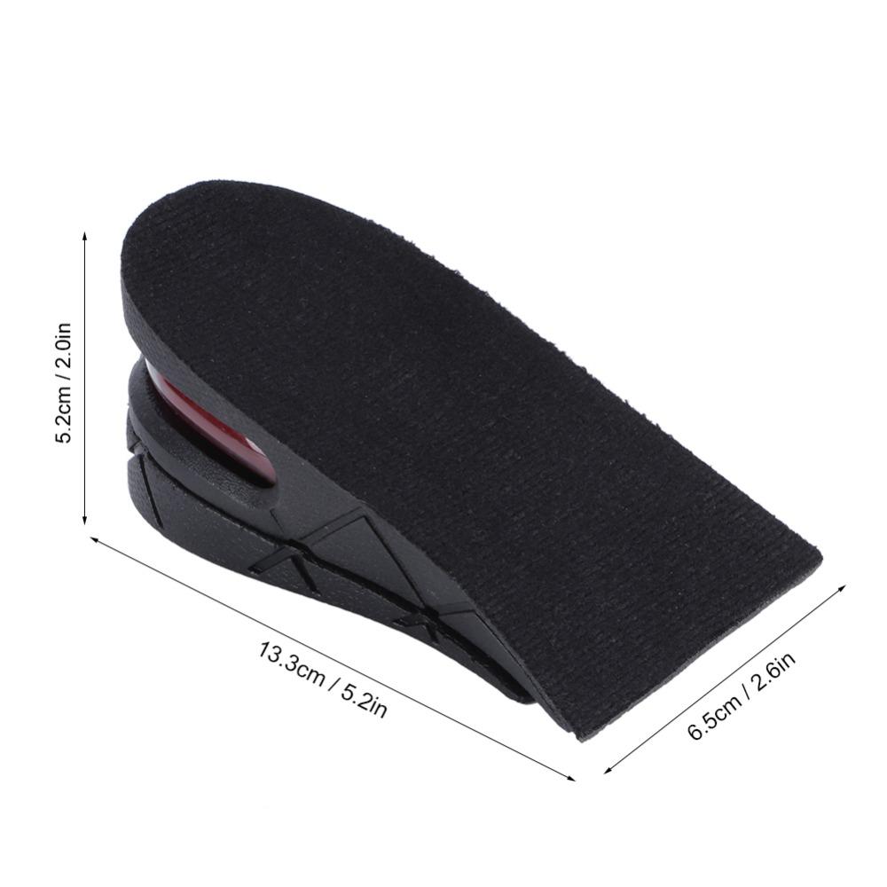 Comfortable 2-layer Height Increase Insoles Unisex Black Inner Height Insoles 5cm Thick Air Cushion Insoles Daily Wear