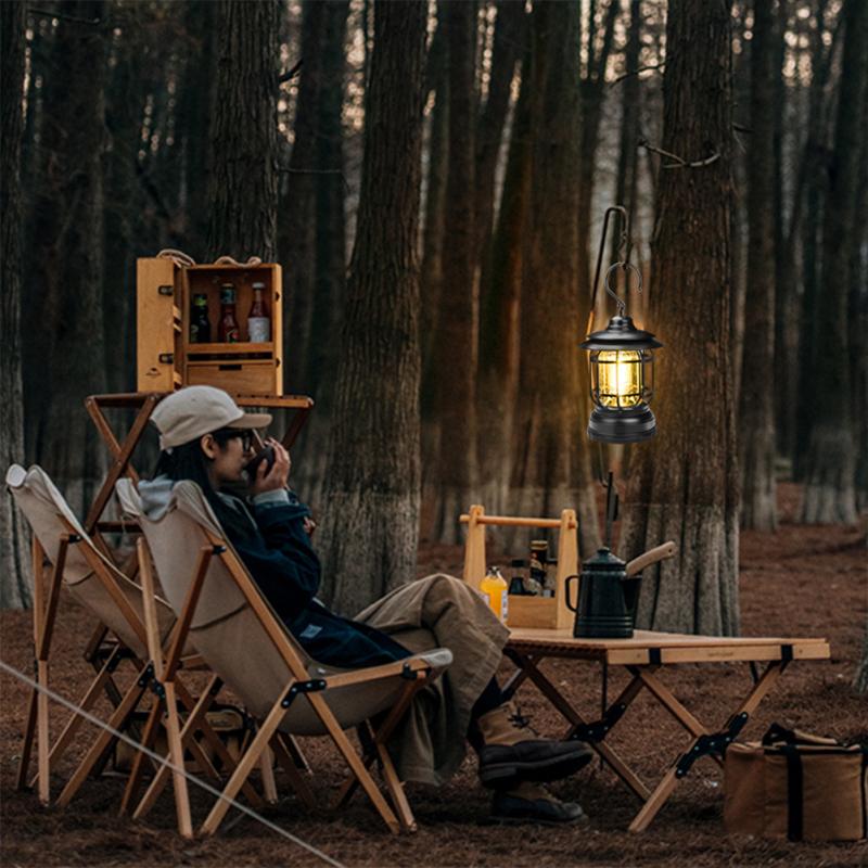 Outdoor Cob Camping Light Multifunctional Retro Portable Led Hanging Emergency Lamp Tent Light