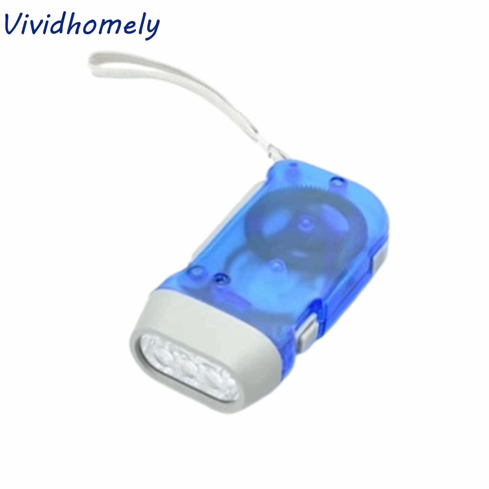 Hand Pressing LED Flashlight Rechargeable Energy Saving Charging Torch Solar Powered Portable Outdoor Camping Flashlight