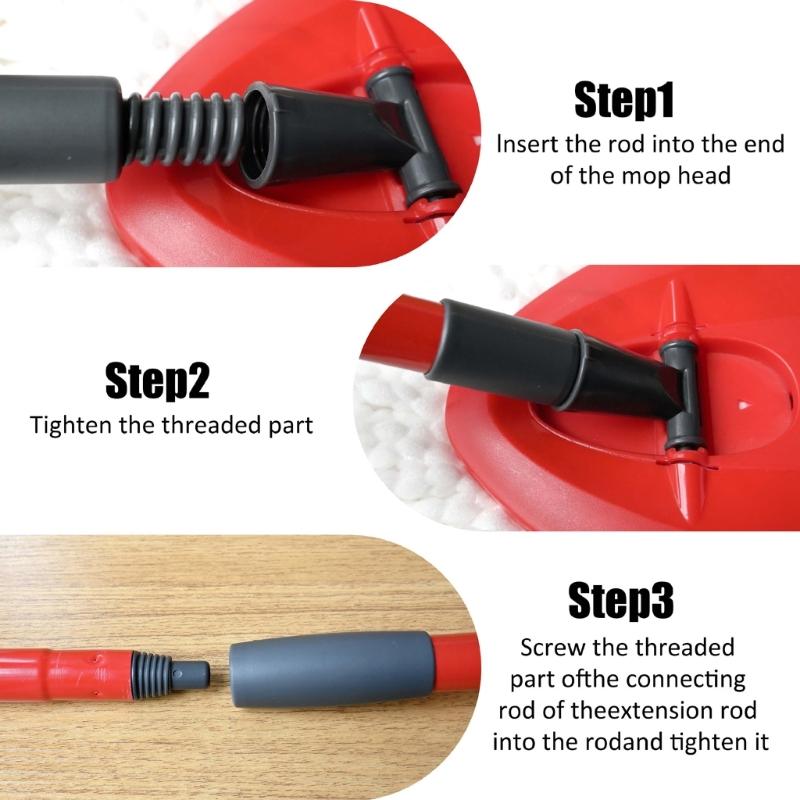 4PCS Mop Replacement Handle Home Mop Replacement Stick Compatible with Most Mop Handle for Easy Wring Mop Refills