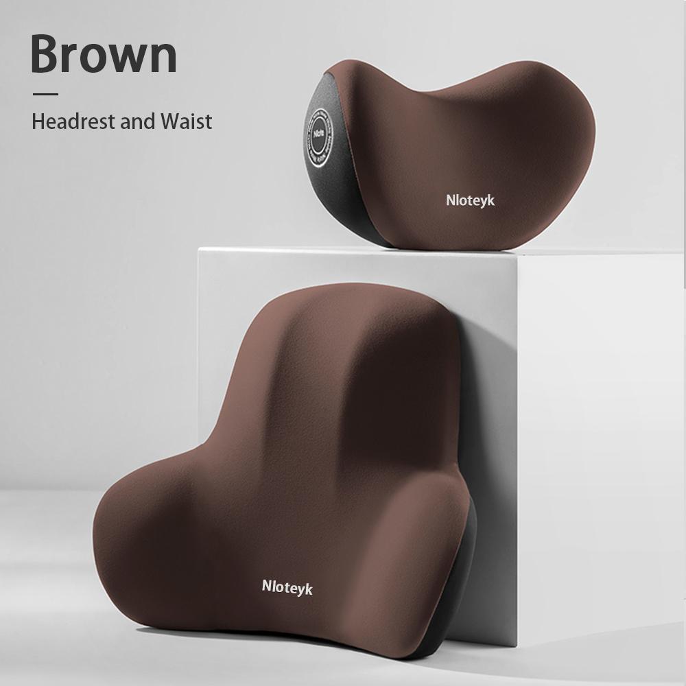 Car Headrest Pillow Lumbar Support Memory Foam Neck Pillow Waist Support Removable Washable Backrest Universal Vehicle Cushion
