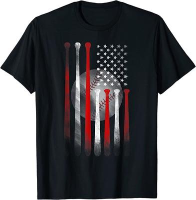 American Flag Vintage Baseball Flag Dad Mom Tee Unisex T-shirt
