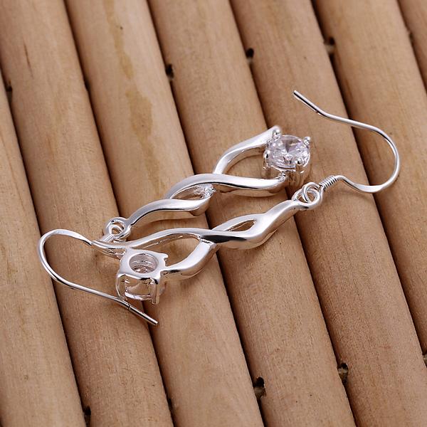 High Quality 925 Sterling Silver Earrings Fashion Jewelry Elegant Woman Crystal Drop Earrings Christmas Gifts