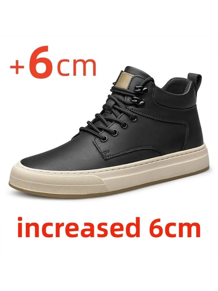 

Fashion Luxury Designer High Top Oxfords Men s Black Invisible Height Increase 6cm Casual Shoes Men s Genuine Leather Sneakers Fabric 37