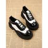 Color-blocked Low-top Shoes for The Fall of 2025 New Platform Lace-up Muffins Plus Size Small Leather Shoes for Women