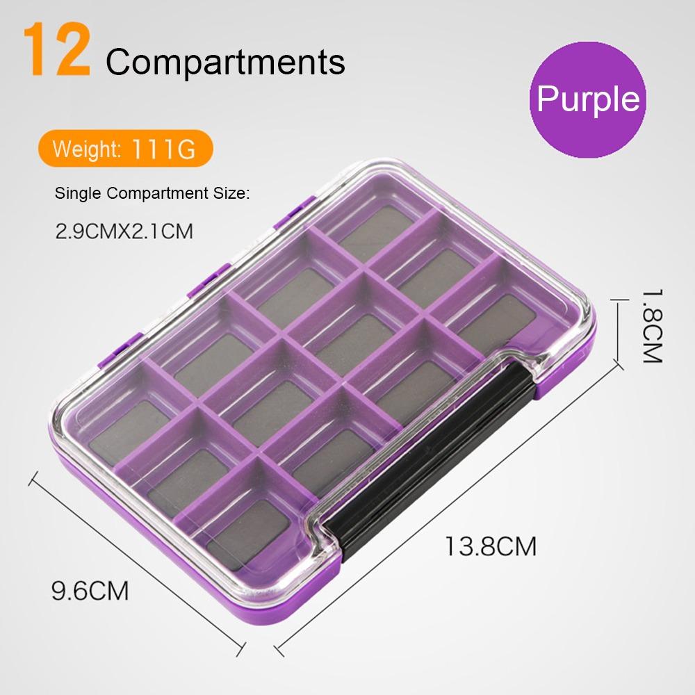 Plastic Magnetic Fishing Tackle Box 4/8/12 Compartments Portable Fishing Lure Bait Box Fishing Accessories