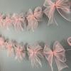 12/24PCS Bowknot Banner Hanging Pendant Garlands Princess Birthday Party Decor Baby Shower Wedding Party Photo Background Decor