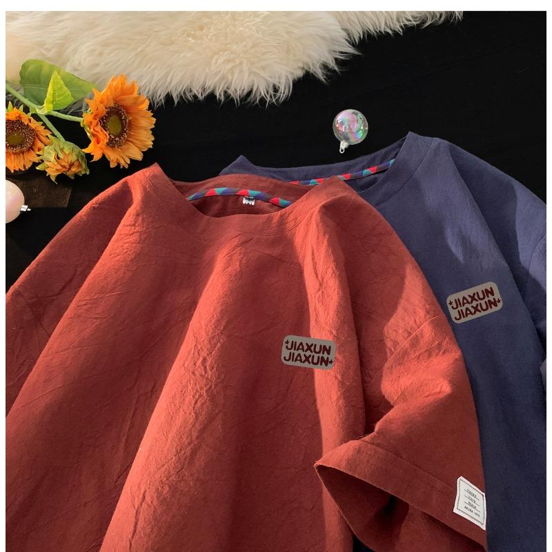 Mens Fashion Loose Crew Neck Short Sleeve Casual Daily Summer T Shirt