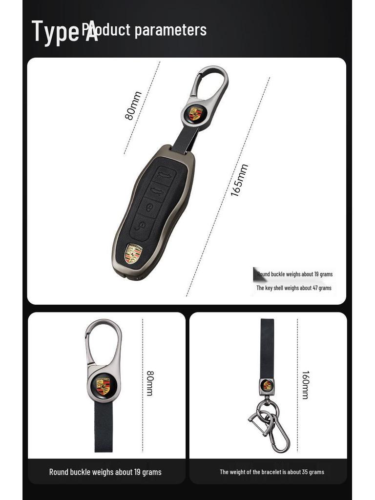 Funda de Carcasa para Llave Porsche para Cayenne, Panamera, Macan, 911, 718, Taycan
