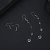 Minimalist Dewdrop Necklace & Ice-Transparent Earrings Set: Crystal Bead Clavicle Chain Jewelry.