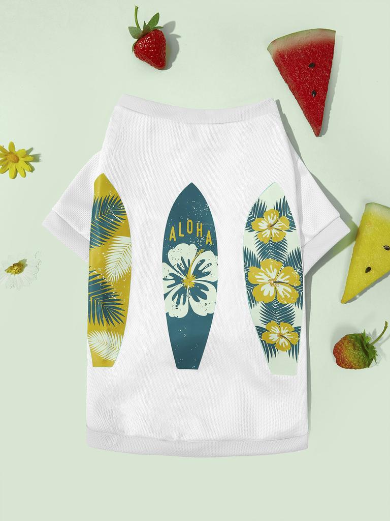 Dog Clothes Puppy Floral Sweatshirts for Small Medium Dog, Cat, Soft and Comfort Seaside Shirts Dog Pajamas Outfit Pet