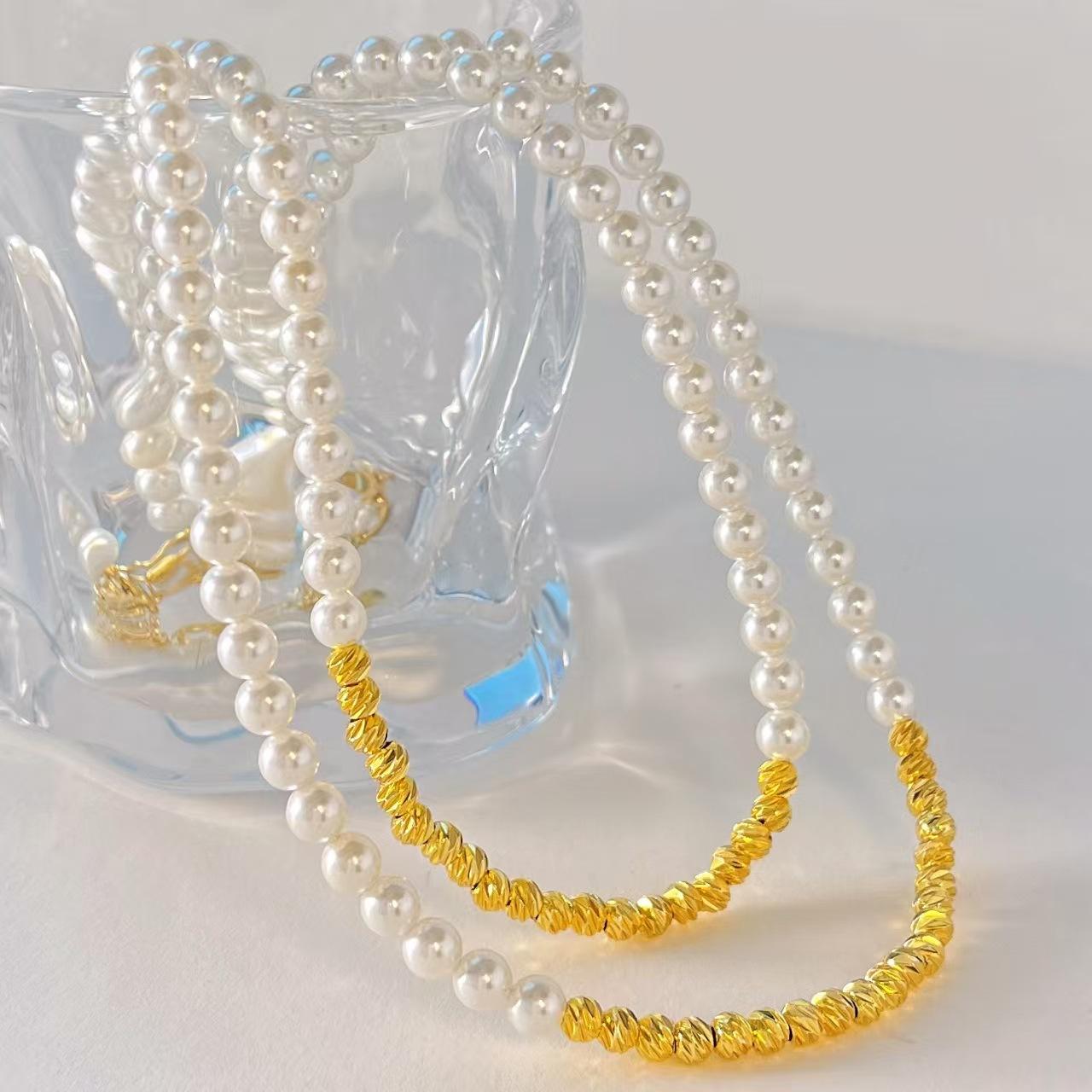 Vintage High Quality Design Sense Artificial Crystal Pearl Atmosphere Sense Collarbone Chain Necklace