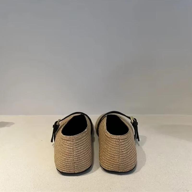 Mode Fischer-Schuhe Weben Schnalle Flache Schuhe Retro Espadrilles Gladiatorenschuhe Atmungsaktive Mary Jane Causal Damen Slipper