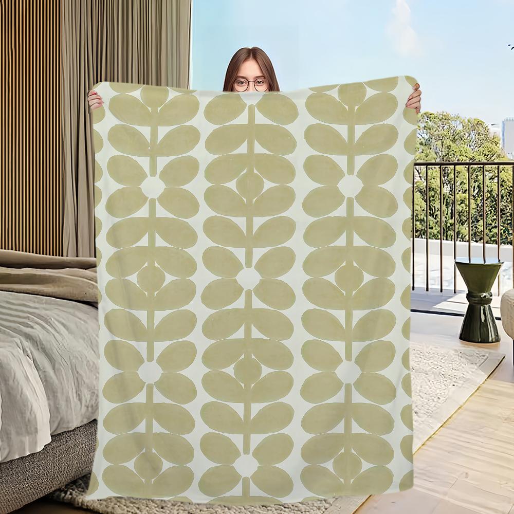 Art Modern Pattern Leaves Fashion Home Flannel Warm Comfort Soft Plush Blanket For Sofa Living Room Office Bedroom Travel Gift