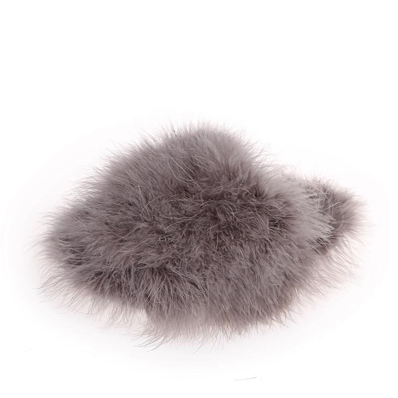 Fashion Women Luxury Fur Slippers 2025 New Lightweight Flat Half Slippers Outdoor Baotou Shoes Women Fashion Round Toe Fur Slides Woman