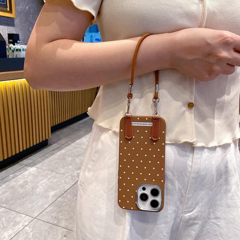 Simple Polka Dots Are Suitable for VIVO V30E Mobile Phone Case, New Y36 Leather Pattern S19PRO Personalized Hand Rope, Couple Model.