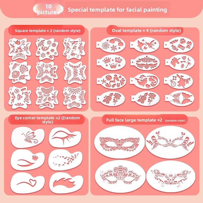 Painting Template Children's facial painting Stencils DIY human hand drawn facial painting hollow out Face Tattoo Stencils