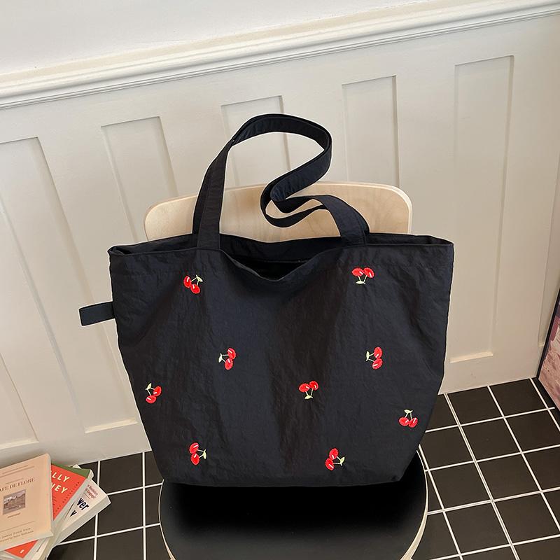Borsa in Tela Ricamata Borsa Tote Grande Capacità Borsa a Spalla da Pendolare Donna