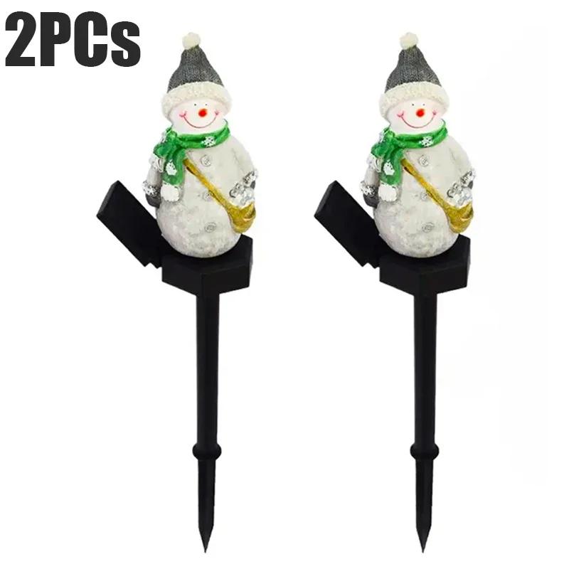 Pathway Christmas LED Solar Lights Outdoor Waterproof Lawn Stake Lamp for Garden Decoration Yard Home Holiday Santa Claus