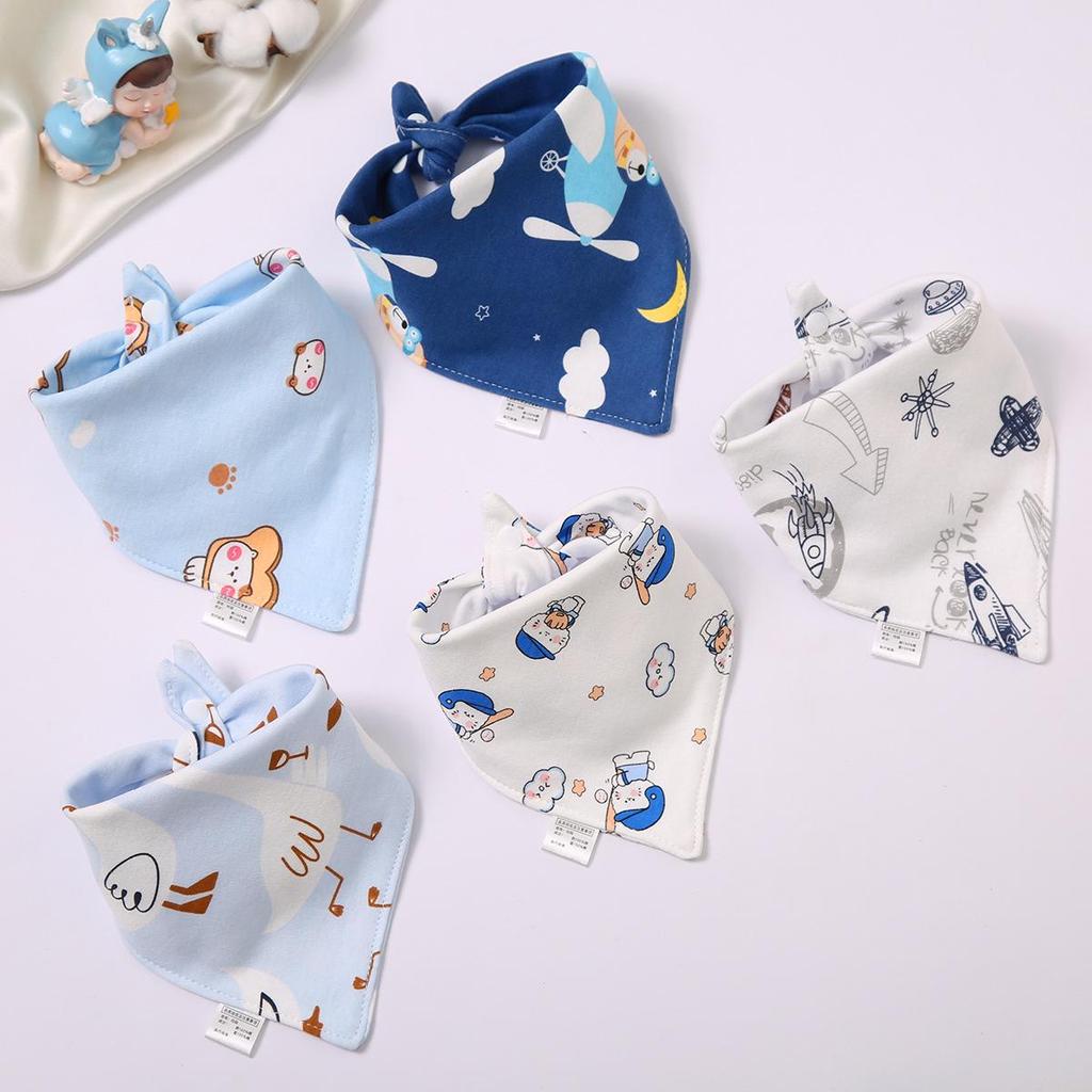 Pure Cotton Baby Triangle Bibs & Scarves for Boys and Girls