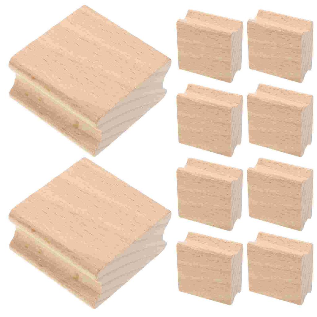  10 Pcs Wooden Seal Stamps Scrapbook Accessories Unfinished Handle Blank Stamper Baby