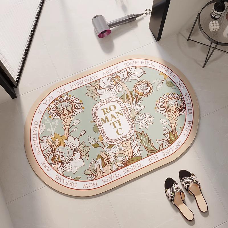 Diatom Mud Mat Bath Area Non-slip Cushion Rural Home Toilet Entry Entry Quick Drying Soft Carpet Foot Mat Moisture-wicking