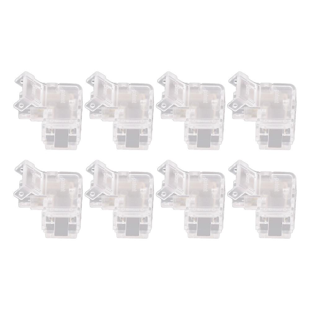 8pcs 8mm Strip Light Connector Transparent LED Strip Connector Pin Connector  For DIY Projects
