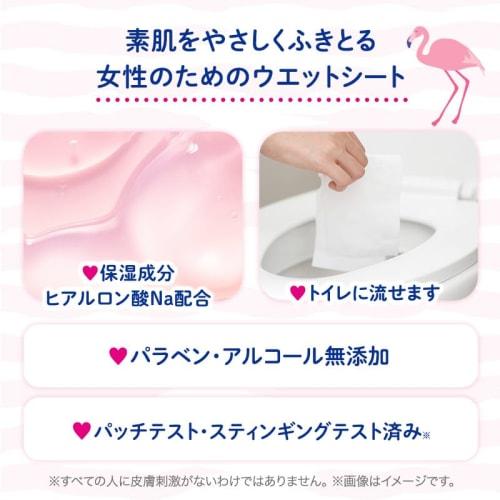 [Set of 4] LEC Women's Delicate Wet Wipes, Femia, 20 Sheets x 2 Packs (x4) (Soap Scent) Flushable / Made in Japan / For After-Hair Removal Care / Incl