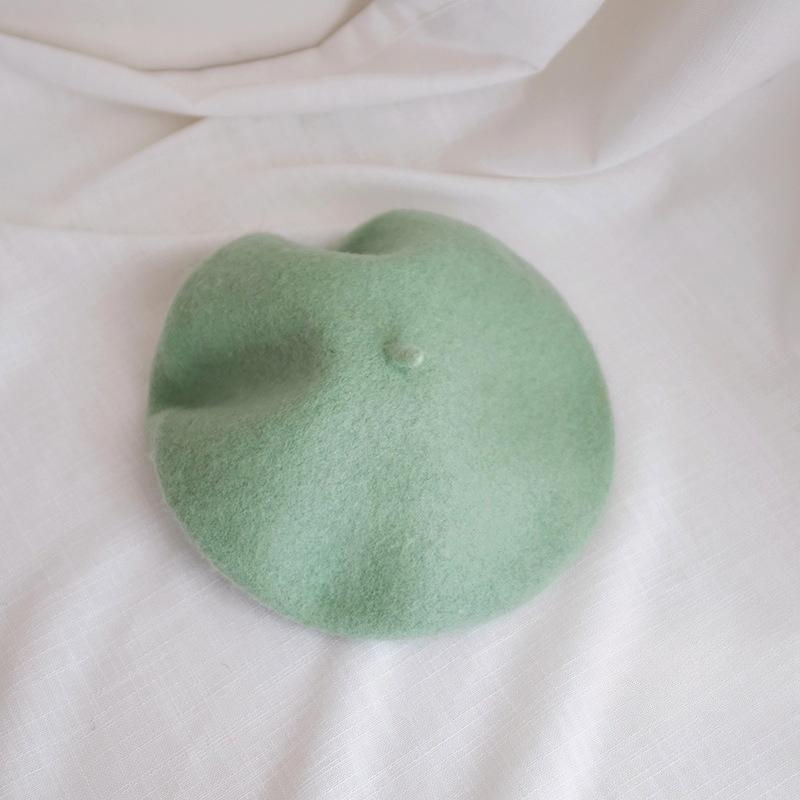 

Шерстяной берет для женщин на осень и зиму, британский ретро, универсальная шляпа художника, японская шляпа-тыква, милая M（56-58cm）