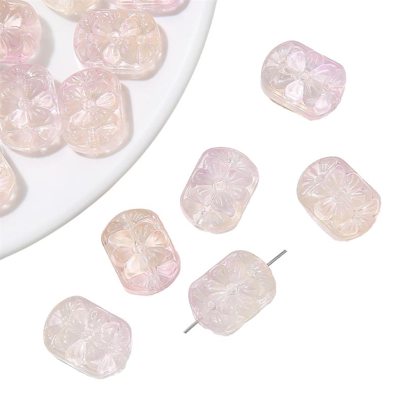 

10 шт. хрустальные стеклянные бусины с двойными прямыми отверстиями, цветочная открытка, свободные бусины-разделители для DIY, ожерелье, браслет, изготовление ювелирных изделий дыня