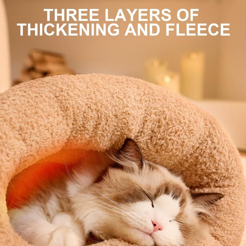 Winter Warm Cats Sleep Bag Large Pet Bed Cave for Indoor Warmth Comfortable Cats Resting Bag with Thicken Liners
